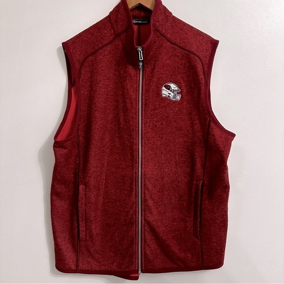 CUTTER AND BUCK Arizona Cardinals RED MAINSAIL full zip vest NWOT - Picture 1 of 13